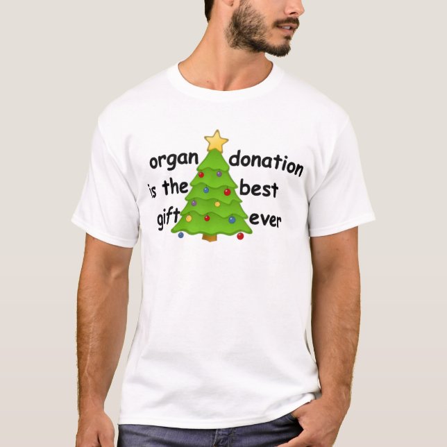T-shirt Organ Donation Awareness Christmas Tree Holiday (Devant)