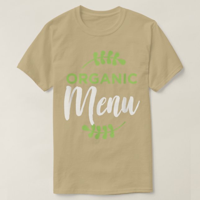 T-shirt Organic Menu PlantBased Diet Vegetarians  (Design devant)