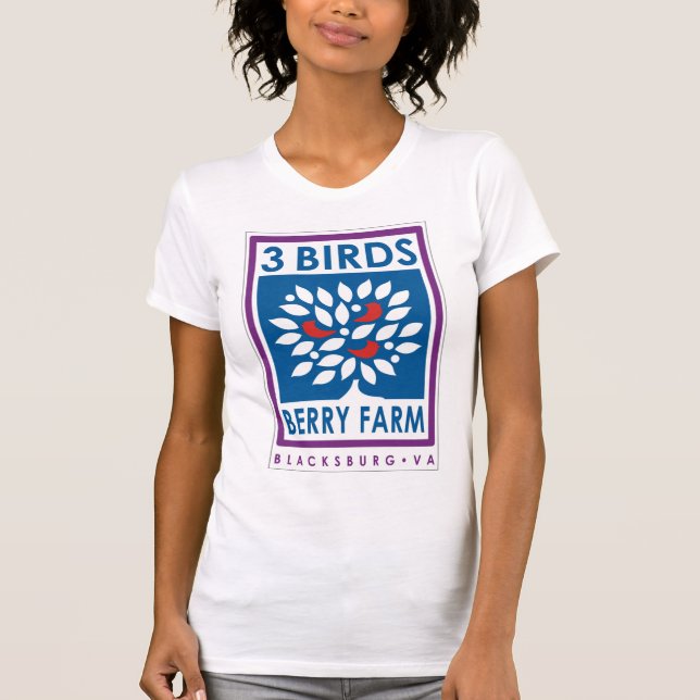 T-shirt organique de ferme de baie de 3 oiseaux (Devant)