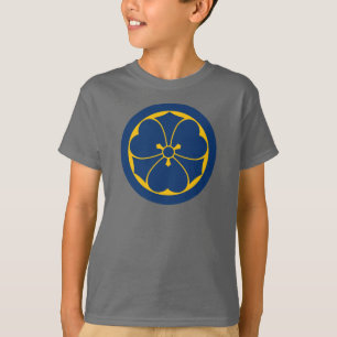 T-shirt Oriental jaune bleu Sakai Japon Mon vector Art