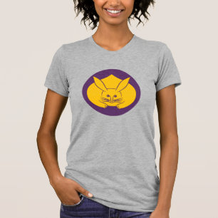 T-shirt Oriental Jaune violet Japon Rabbit Mon Kamon Art