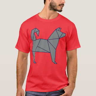 T-shirt Origami Chien japonais papier art Origami husky