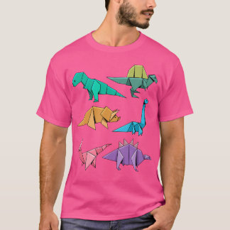 T-shirt Origami Dinosaur Chemise Dinosaures Origami Style