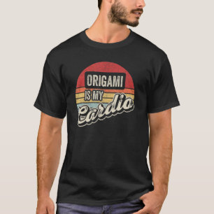 T-shirt Origami Est Mon Cardio Vintage Retro