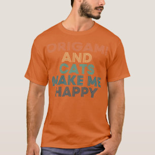 T-shirt Origami et chats me rendent heureux cadeau pour Or