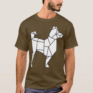 T-shirt Origami Husky Origami Chien Papier japonais