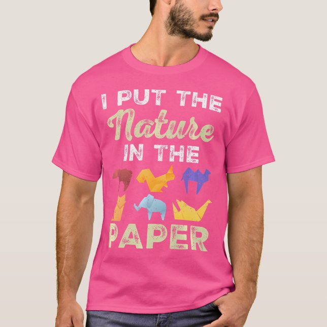 T-shirt Origami Papier Plier Drôle Origamiste (Devant)