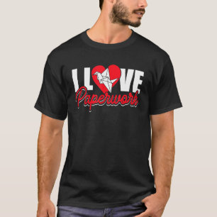 T-shirt Origami Papier principal Pliage Grue d'artisanat I