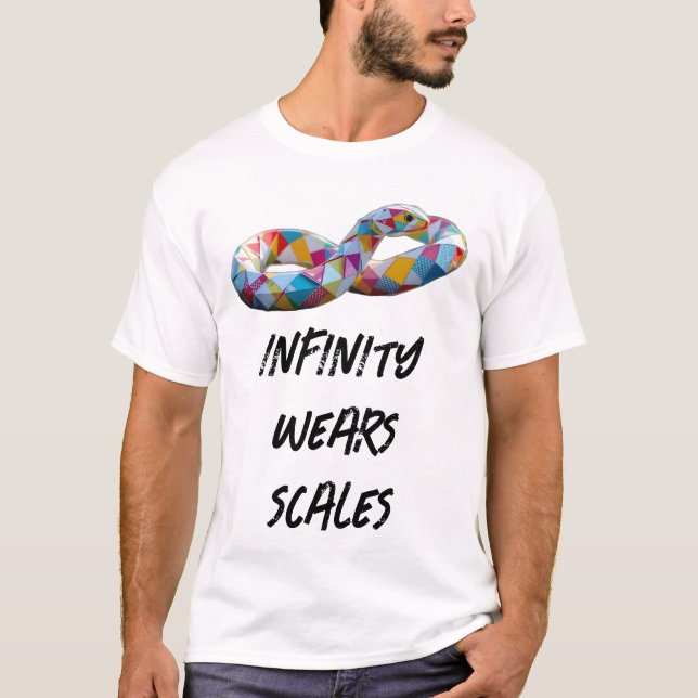 T-shirt Origami Snake Infinity Symbol (Devant)