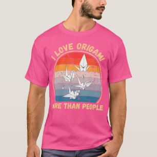 T-shirt Origami vintage J'Aime L'Origami Plus Que Les Gens