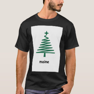 T-shirt Original Noël Maine Drapeau 1 Art encadré Imprimer