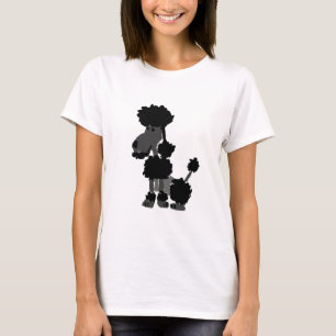 T-shirt Original noir drôle d'art de caniche