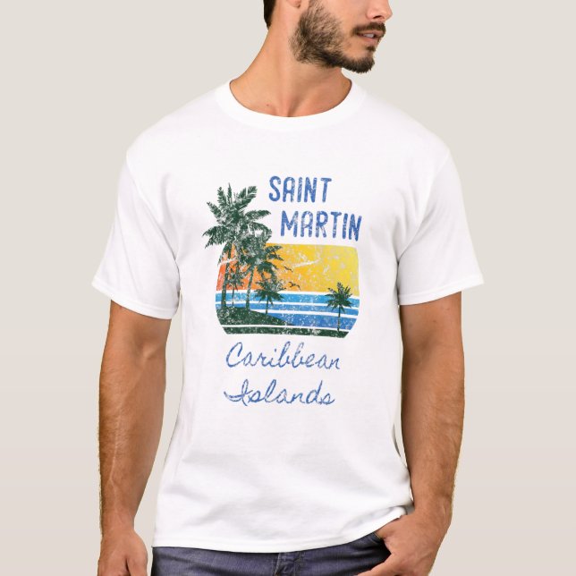 T-shirt Originale St Martin Îles des Caraïbes Trouvé P (Devant)
