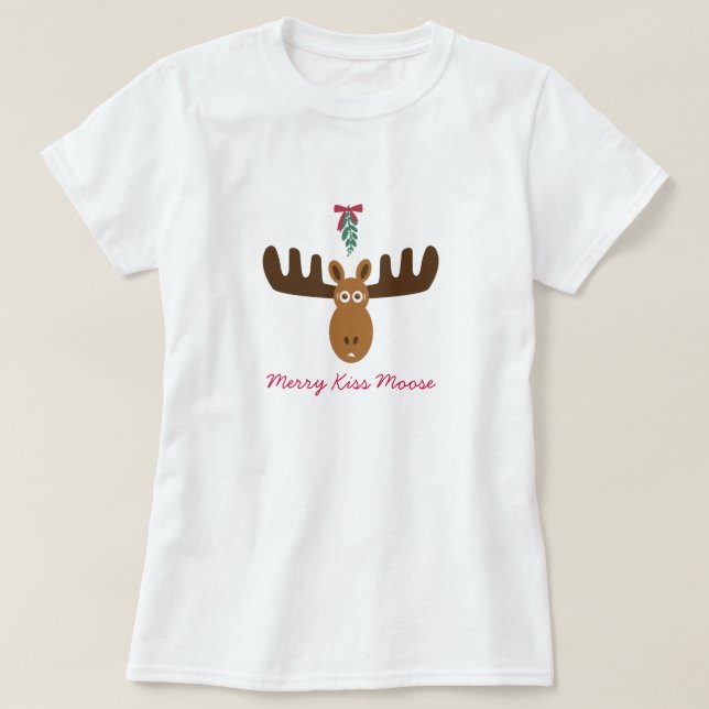 T-shirt Orignaux de baiser de Head_Mooseltoe_Merry (Design devant)