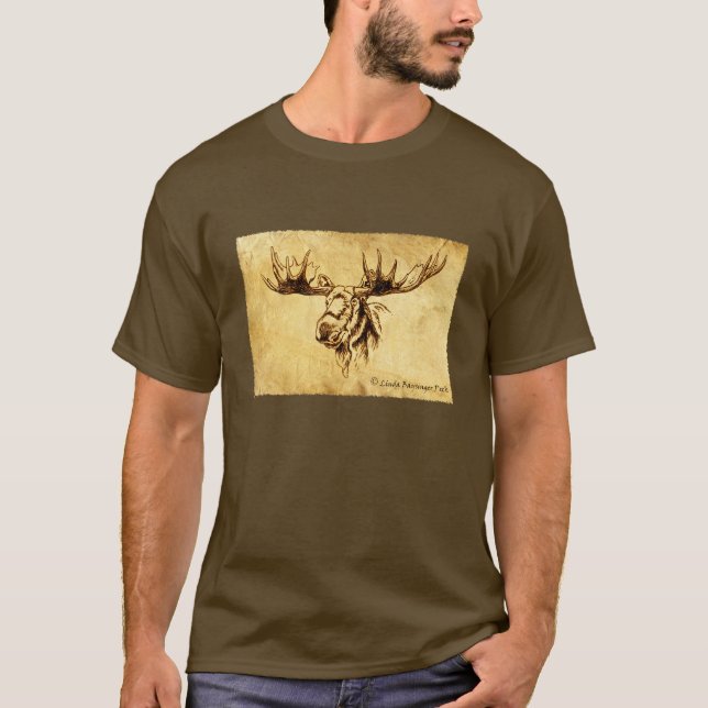 T-shirt Orignaux dessinant les bords droits (Devant)