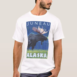 T-shirt Orignaux la nuit - Juneau, Alaska