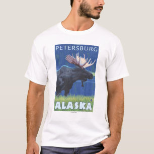T-shirt Orignaux la nuit - Pétersbourg, Alaska