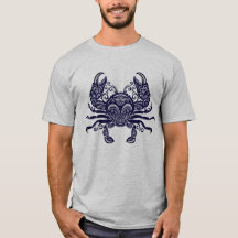 T-shirt Orné Mandala Tribal Intriqué Crabe