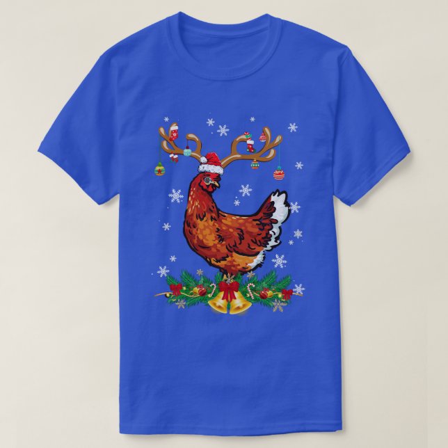 T-shirt Ornement de lumières de poulets de poulet amusant  (Design devant)