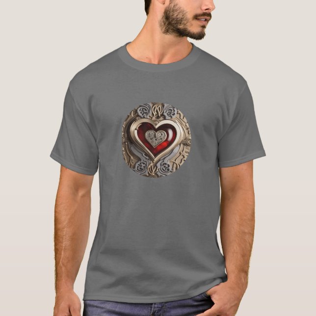T-shirt Ornement mystérieux au coeur rouge (Devant)