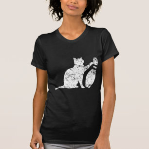 T-shirt Ornery Alley Chat Tipping Bowling Pin Amusants Équ