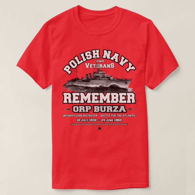 T-shirt ORP Burza Marine polonaise (Design devant)