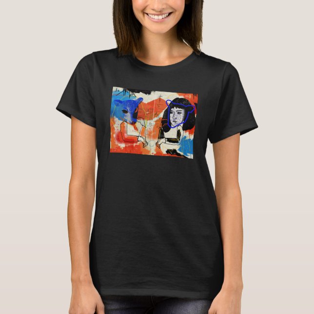 T-shirt Orphelin noir | Croquis MK Abstrait Cool (Devant)