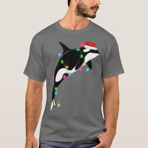 T-shirt Orque drôle Baleine tueuse Chapeau de Père Noël No