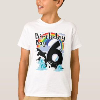 T-shirt Orques 6 Anniversaire Boy & Orca Killer Whale en f