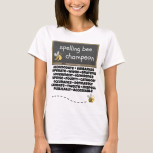 T-shirt Orthographe du champeon Bee Mots mal orthographiés
