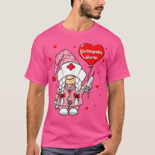 T-shirt Orthopédique Infirmière Funny Gnome Coeur Valentin
