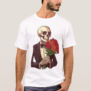 T-shirt Os amoureux � Squelette romantique drôle