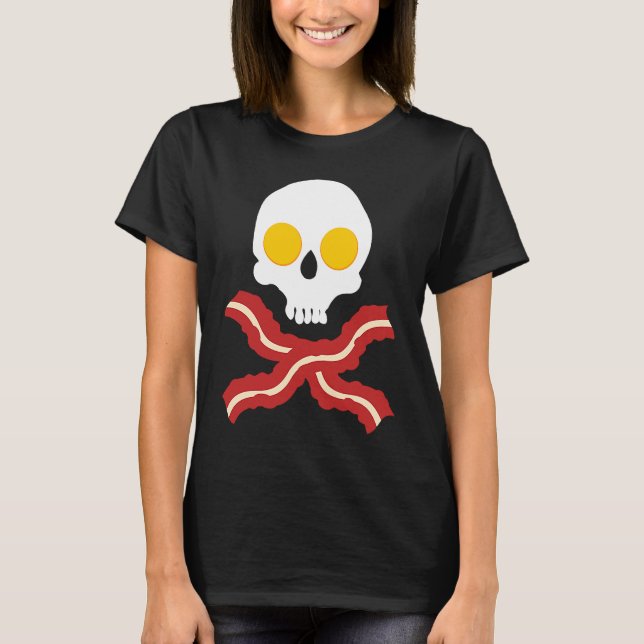 T-shirt Os croisés et crâne Bacon n Oeufs (Devant)