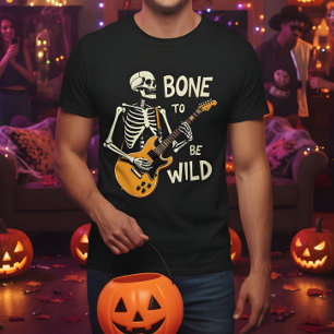 T-shirt Os pour être squelette sauvage Jouer Guitare Desig