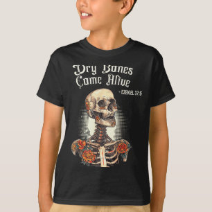 T-shirt Os secos revivent Squelette Floral Christian Hal