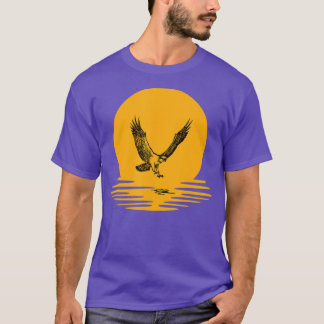 T-shirt Osprey Chasse aux oiseaux Coucher de soleil Orange
