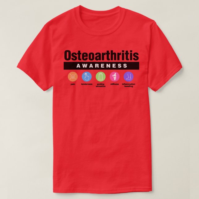 T-shirt Ostéoarthrite Handicap Sensibilisation Symptômes (Design devant)