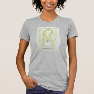 T-shirt Ostéosarcome Yellow Awareness Ribbon Angel Chemise