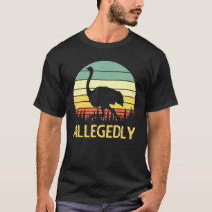 T-shirt Ostrich Amusant Rétro Amusant Flighny Bir