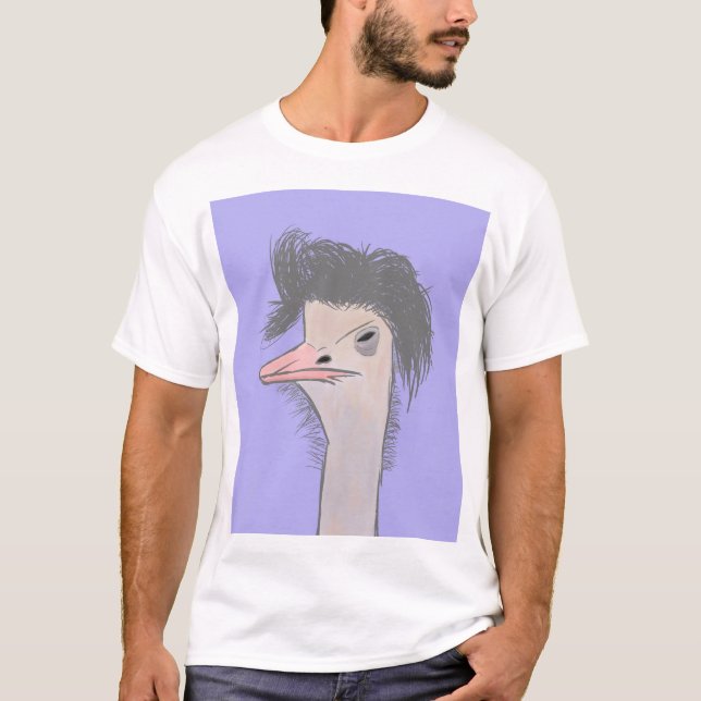 T-shirt Ostrich des cheveux sauvages (Devant)