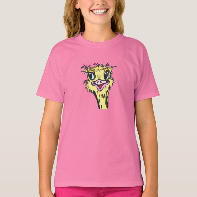 T-shirt Ostrich Girls Babydoll Bird (Devant)