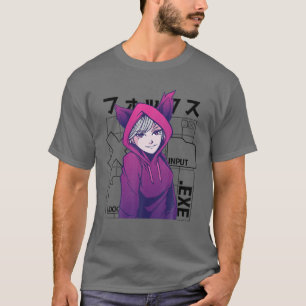T-shirt Otaku 90S mignonne Anime Girl Avec Fox Oars Japon 