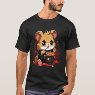 T-shirt Otaku Hamster Mange Japonais Nourriture Ramen noui