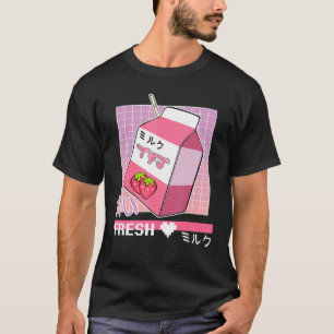 T-shirt Otaku japonais des années 90 Lait esthétique éléga