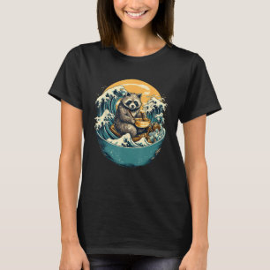 T-shirt Otaku Raccoon Mange Japonais Nourriture Ramen Nood