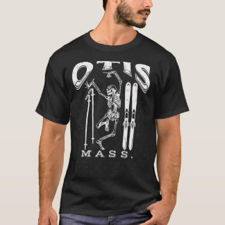 T-shirt Otis Massachusetts Ski Skeleton Blanc
