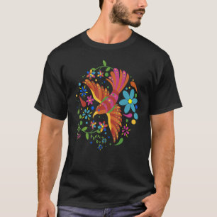 T-shirt Otomi Oiseau Floral Mexicain style Broderie Mexica