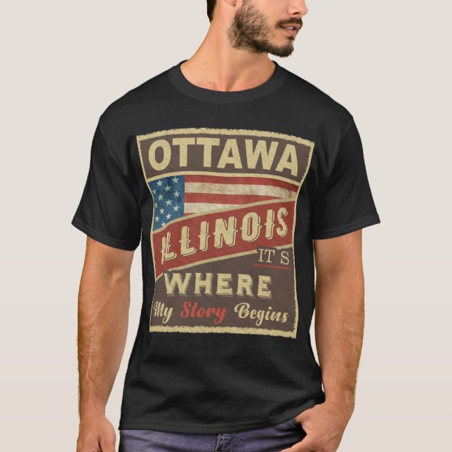 T-shirt OTTAWA, IL C'est là que commence mon histoire (Devant)