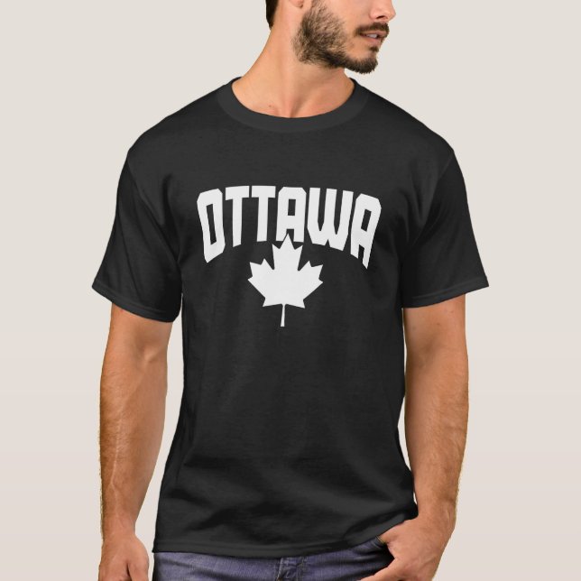 T-shirt Ottawa Quebec Canada Maple Leaf Red Canadian Flag  (Devant)