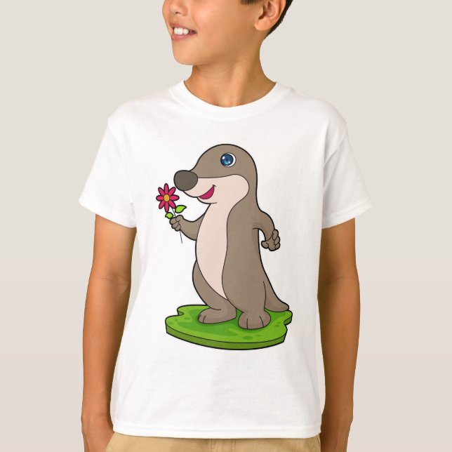 T-shirt Otter à fleurs (Devant)